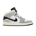 Jordan 1 Mid SE Craft White Cement Grey Black (GS)