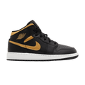 Jordan 1 Mid Black Metallic Gold Swoosh (GS)