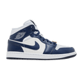 Jordan 1 Mid Football Grey White Midnight Navy (Women's)