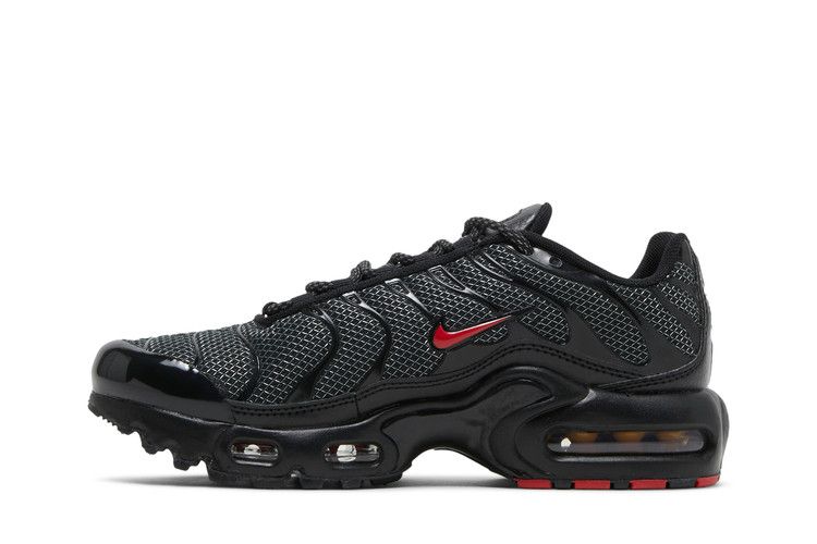 Nike Air Max Plus Black University Red Reflective Silver (GS)