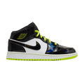 Jordan 1 Mid Black Cyber Mystic Green (GS)