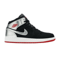 Jordan 1 Mid Black Red Silver (GS)