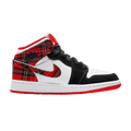 Jordan 1 Mid White Plaid (GS)