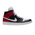 Jordan 1 Mid Black Noble Red (Women's)