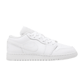 Jordan 1 Low Triple White Tumbled Leather (GS)