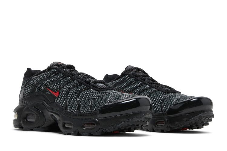 Nike Air Max Plus Black University Red Reflective Silver (GS)