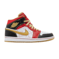 Jordan 1 Mid XQ White Black Sport Red
