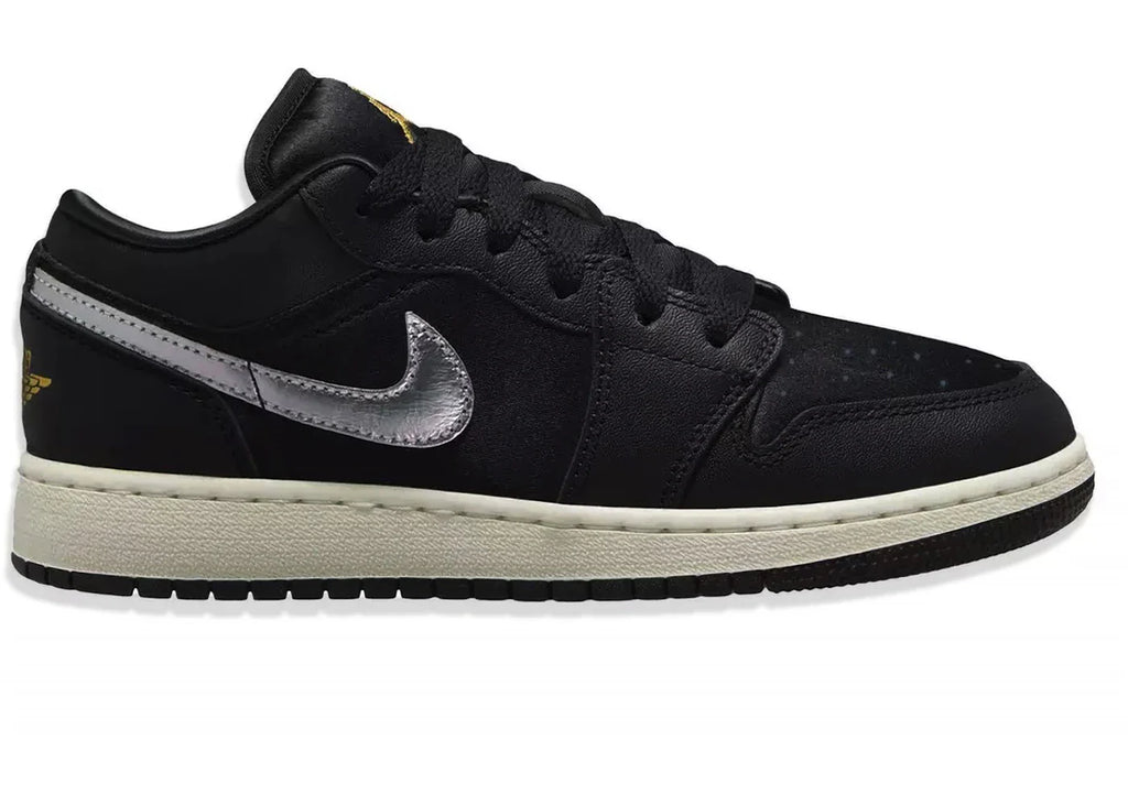Jordan 1 Low SE Black Silver Sail Gold (GS)