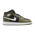 Jordan 1 Mid Black White Olive (GS)